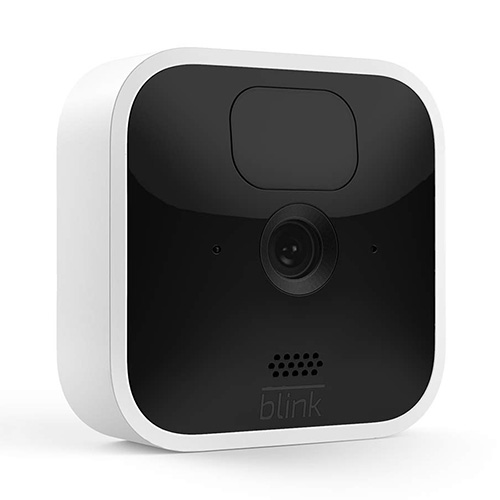 Blink Indoor wireless smart camera in white.