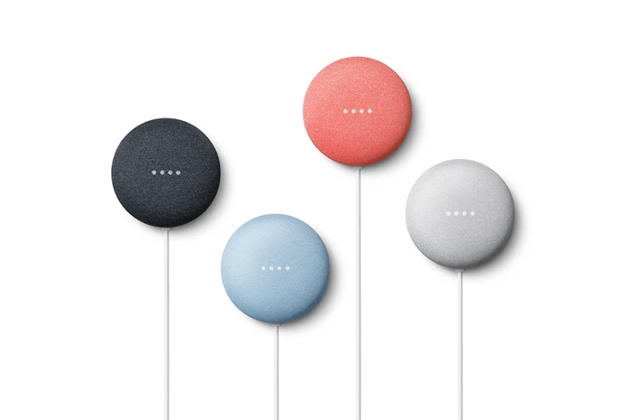 The Nest Mini in a variety of colours.